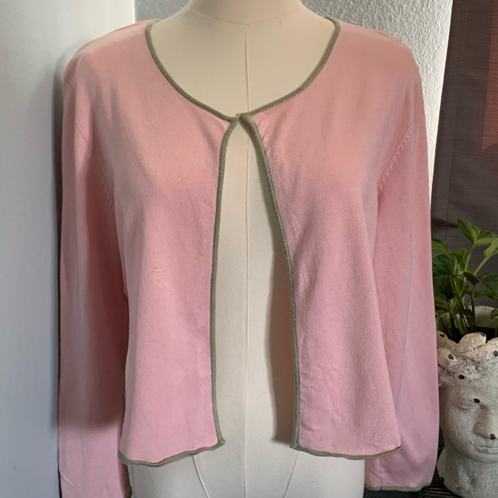 Y2K SILK pink crop cardigan
